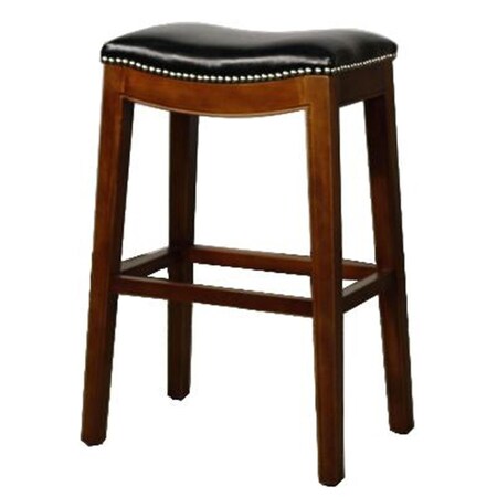 New Pacific Direct New Pacific Direct 358631B-23 Elmo Bonded Leather Bar Stool; Black 358631B-23